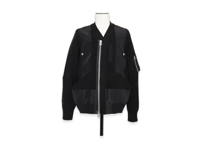 sacai Nylon Twill x Knit Blouson "Black"