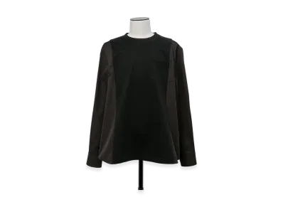 sacai Poplin x Cotton Jersey L/S T-Shirt "Black"
