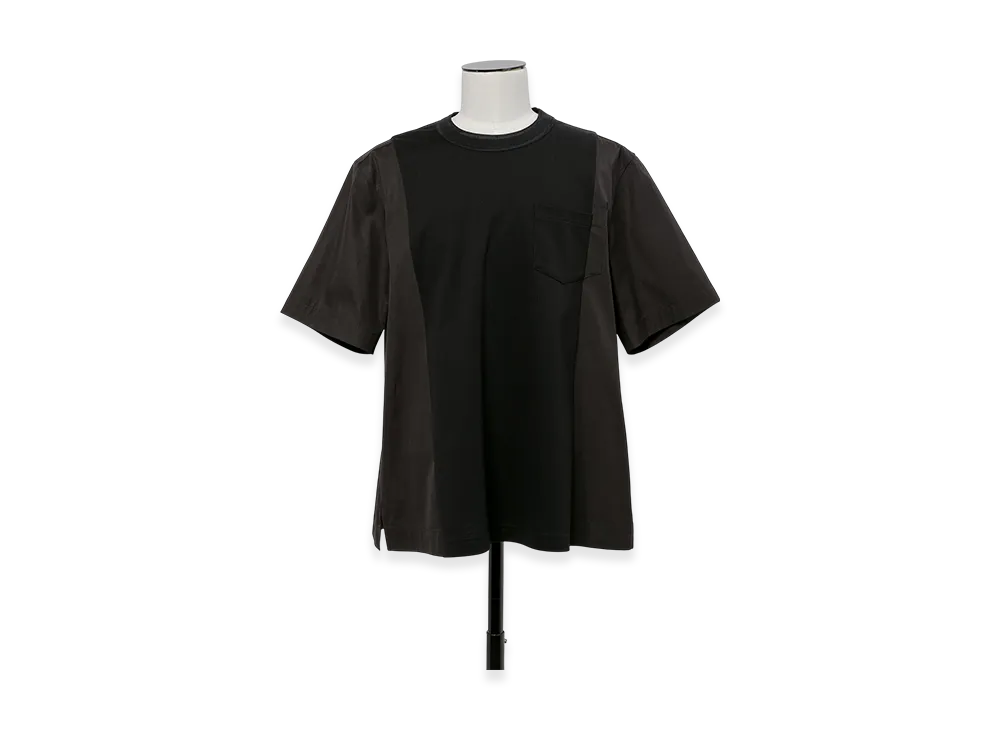 sacai Poplin x Cotton Jersey T-Shirt "Black"