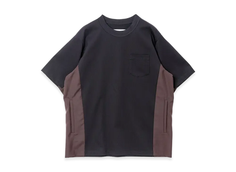 sacai Suiting x Cotton Jersey T-Shirt "Navy/Brown"