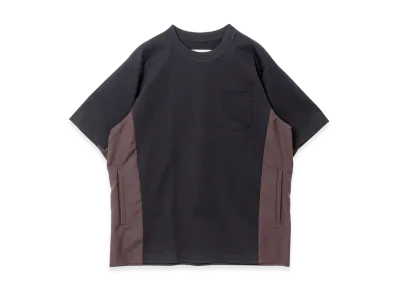 sacai Suiting x Cotton Jersey T-Shirt "Navy/Brown"