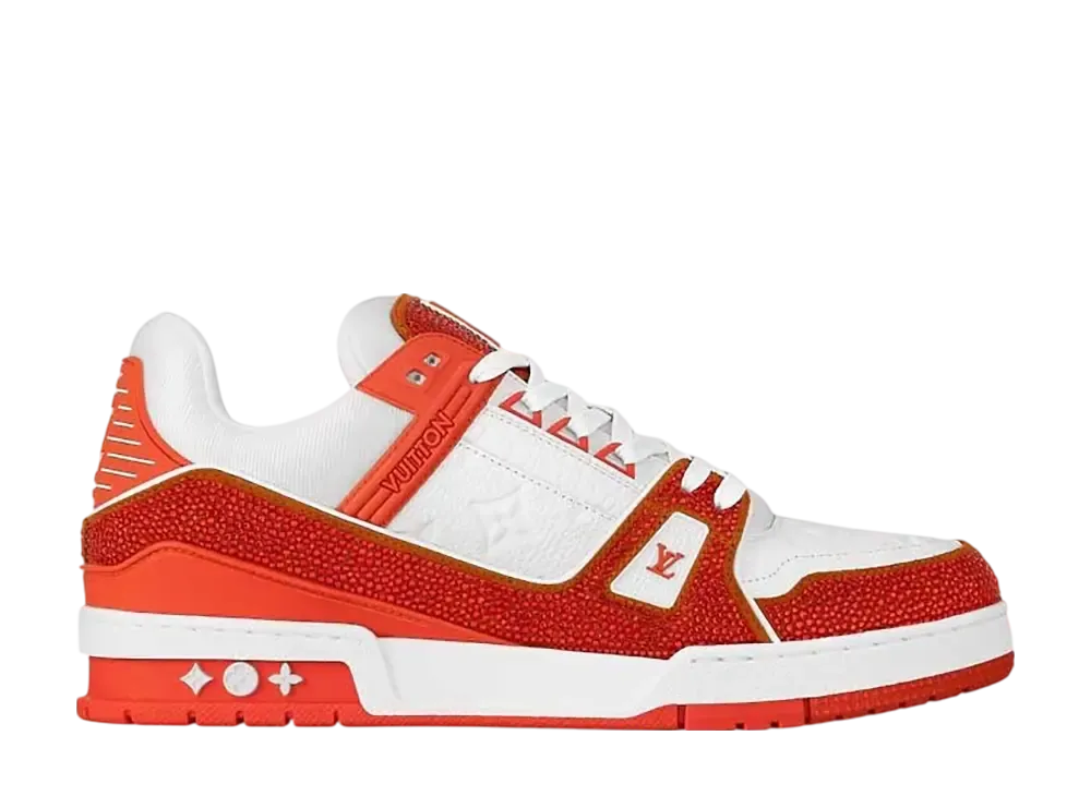スワロフスキー × ルイヴィトン LV トレイナー スニーカー "オレンジ"