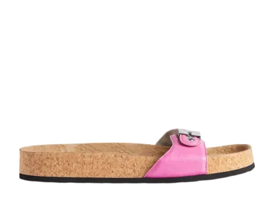 シュール × バレンシアガ ウィメンズ フラット サンダル "グロッシーピンク"