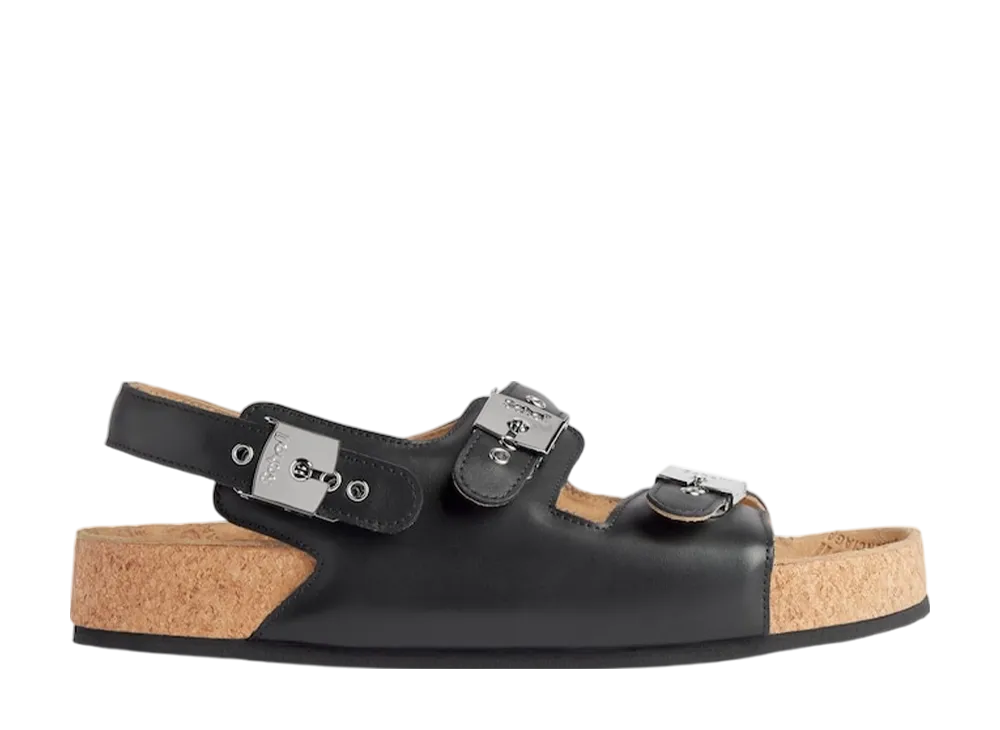 シュール × バレンシアガ ウィメンズ フラット サンダル "ブラック"