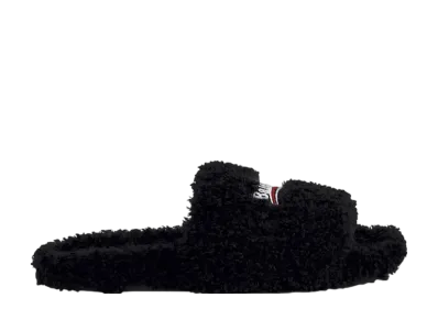 バレンシアガ ウィメンズ ファーリー スライド サンダル "ブラック"