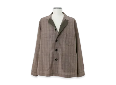 sacai Wool Silk Suiting Jacket "Brown Check"