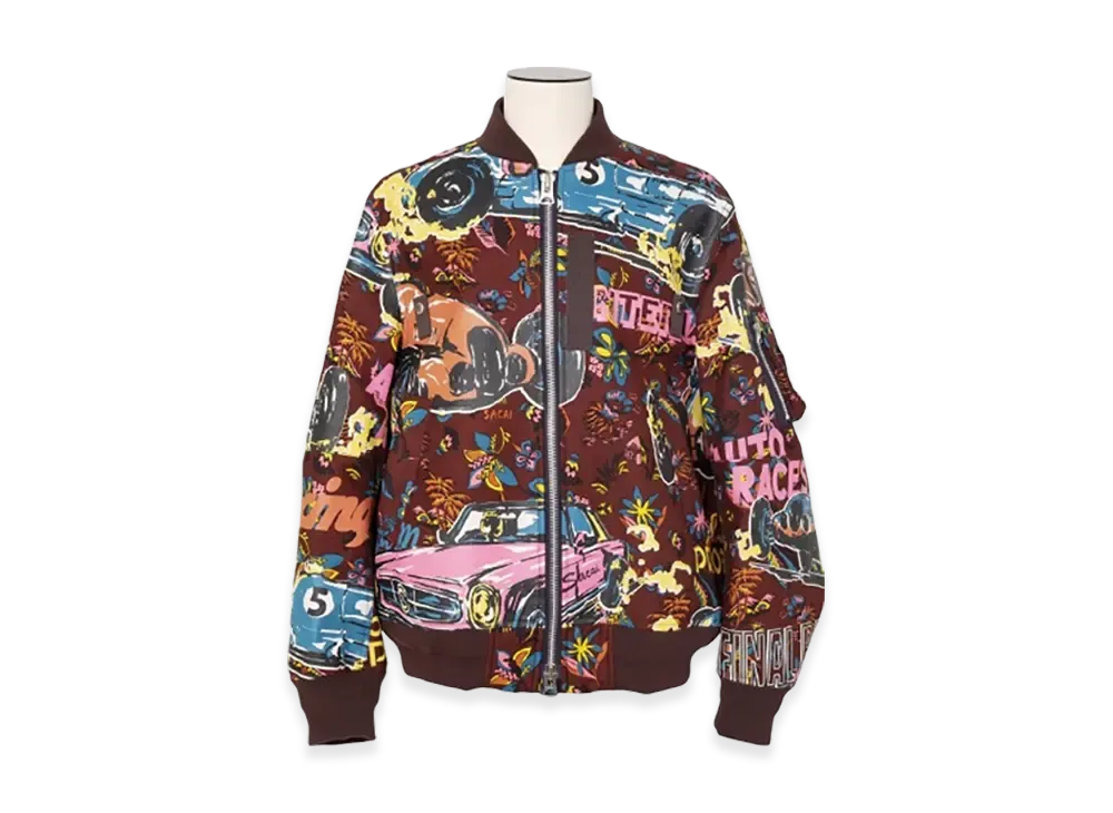 sacai Car Race Tropical Print Blouson