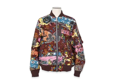 sacai Car Race / Tropical Print Blouson "Bordeaux"