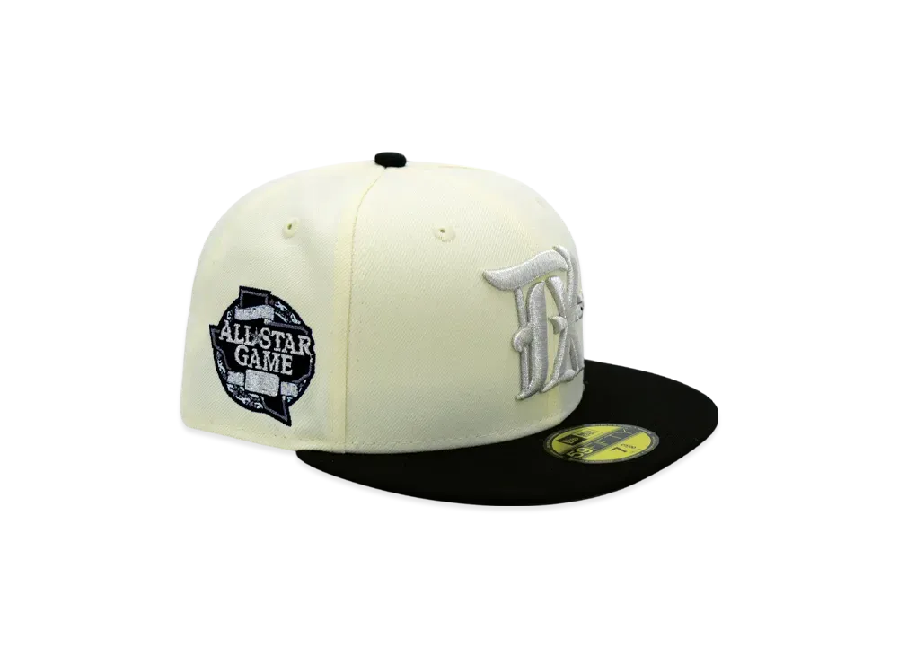 NEW ERA x THE CAP 'SYMBIOSIS' 59Fifty Texas Rangers "Chrome/Navy"