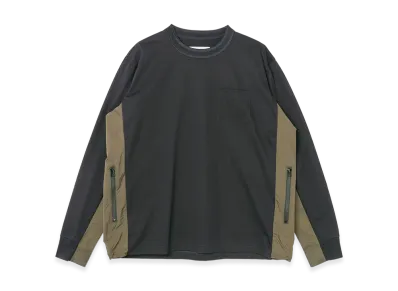 sacai Cotton Jersey L/S T-shirt "Navy/Khaki"