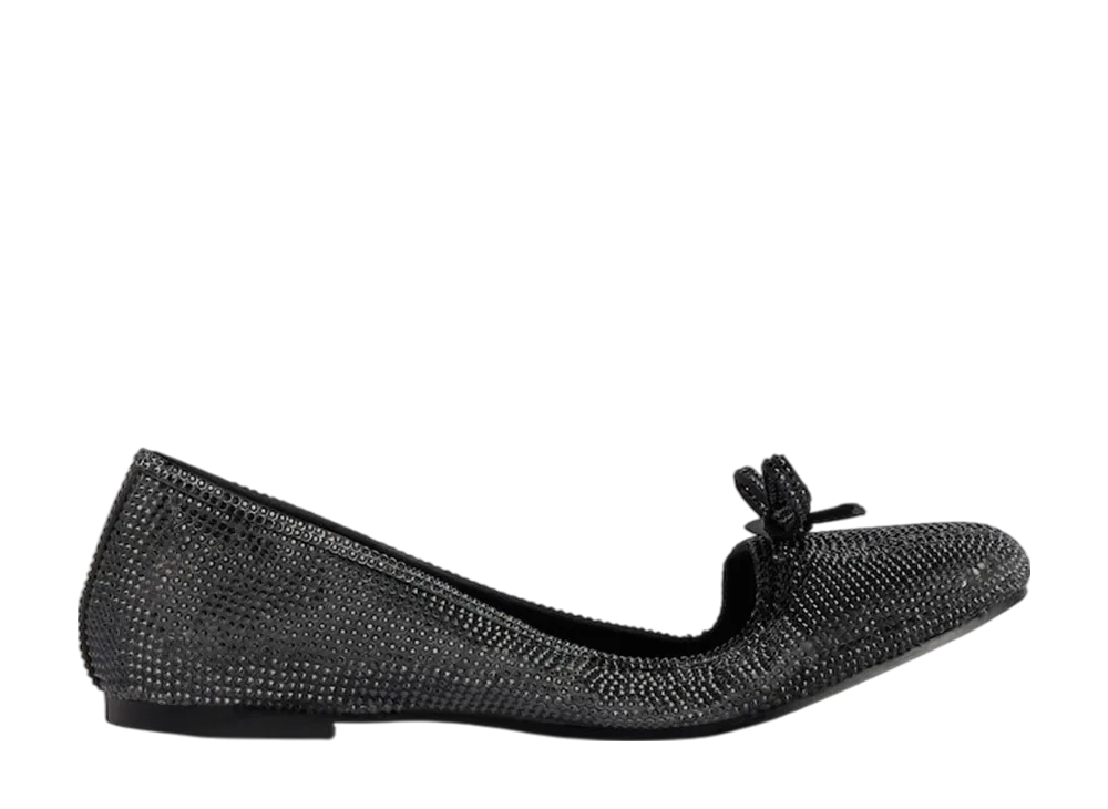 バレンシアガ ウィメンズ レオポルド バレリーナ ラインストーン "ブラック"
