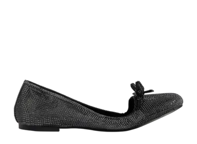 バレンシアガ ウィメンズ レオポルド バレリーナ ラインストーン "ブラック"