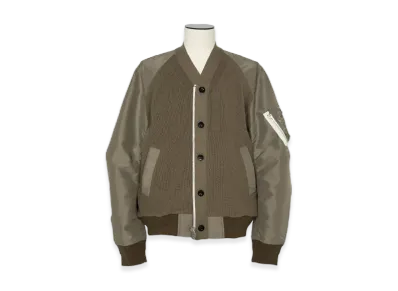 sacai Nylon Twill x Knit Blouson "Taupe"