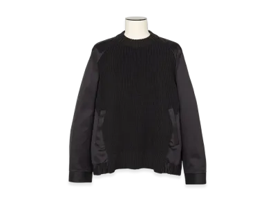 sacai Cotton Chino Mix Pullover "Black/Navy/Dark Khaki"