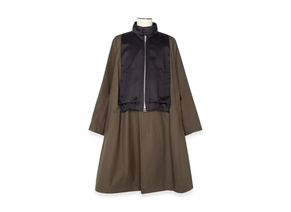 sacai Cotton Chino x Cotton Gabardine Coat "Navy/Dark Khaki"