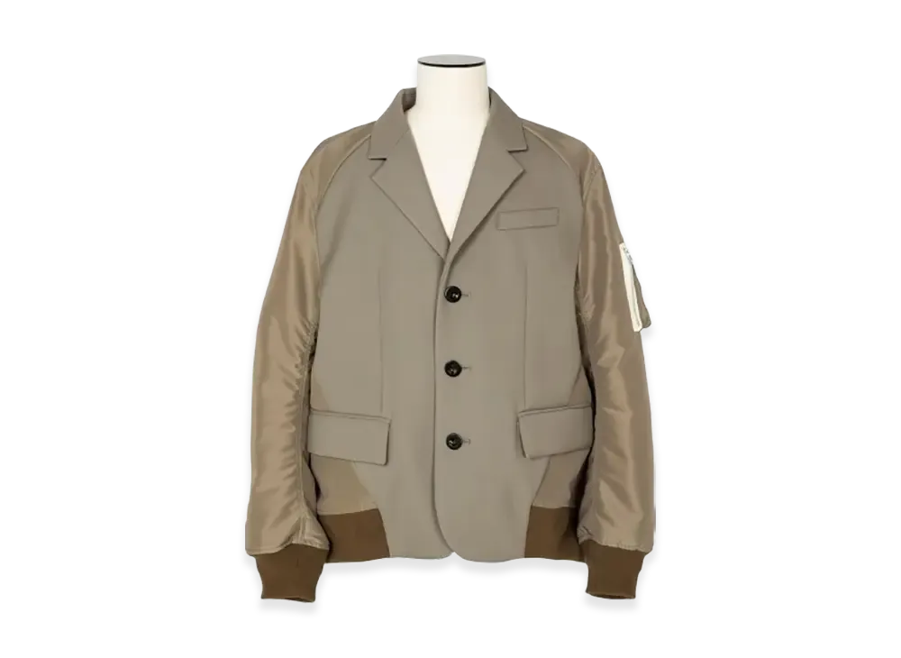 sacai Suiting Bonding Mix Jacket "Taupe"
