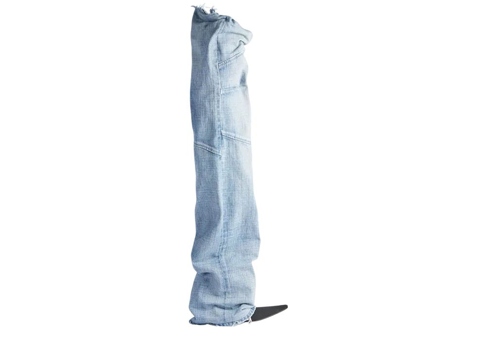 バレンシアガ ウィメンズ ニューフレックス 90mm オーバ ザ ニー ブーツ "ブラック/スカイブルー"