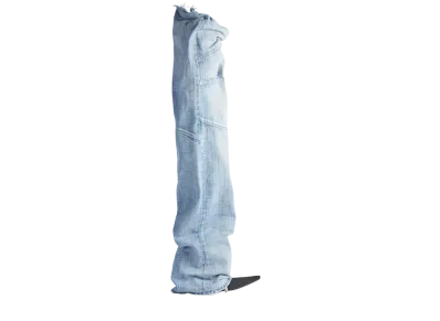 バレンシアガ ウィメンズ ニューフレックス 90mm オーバ ザ ニー ブーツ "ブラック/スカイブルー"