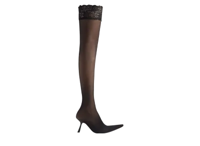 バレンシアガ ウィメンズ ニューフレックス 90mm オーバ ザ ニー ブーツ "ブラック/ホワイト"