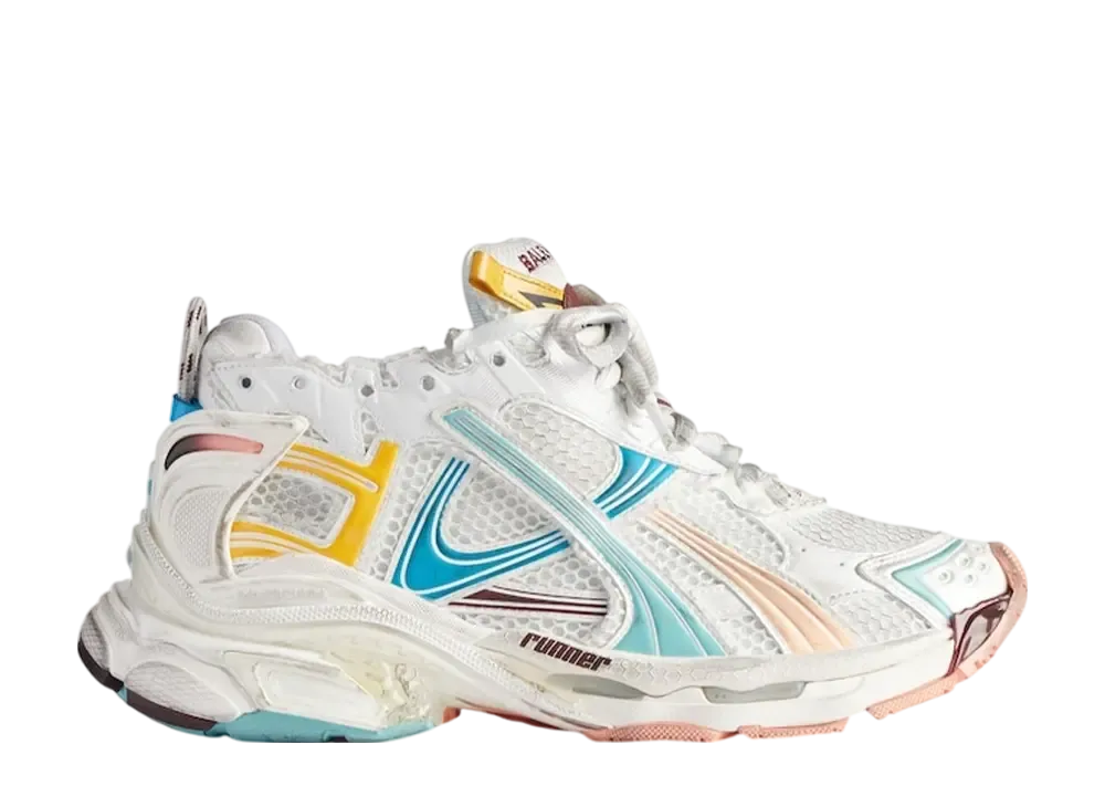 バレンシアガ ウィメンズ ランナー スニーカー "ホワイト/イエロー/ブルー"