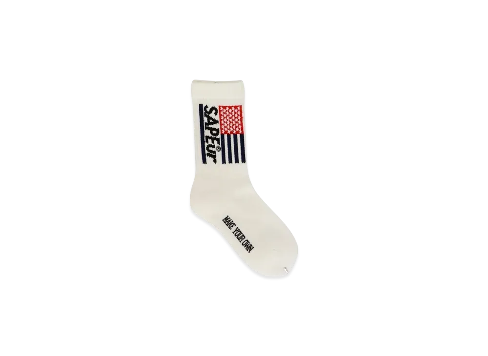 SAPEur Kid's USA Sapeur Socks "Off White"