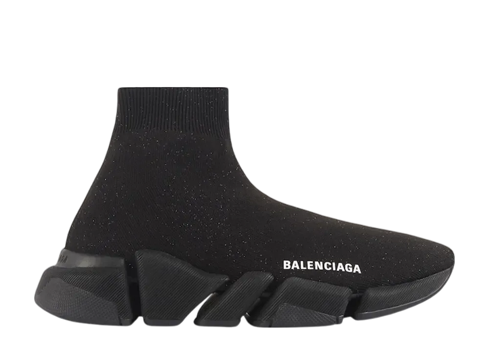 バレンシアガ ウィメンズ スピード2.0 スニーカー シャイニー "ブラック"