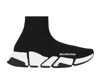 バレンシアガ ウィメンズ スピード2.0 リサイクルニット トレーナーシューズ バイカラーソール "ブラック"