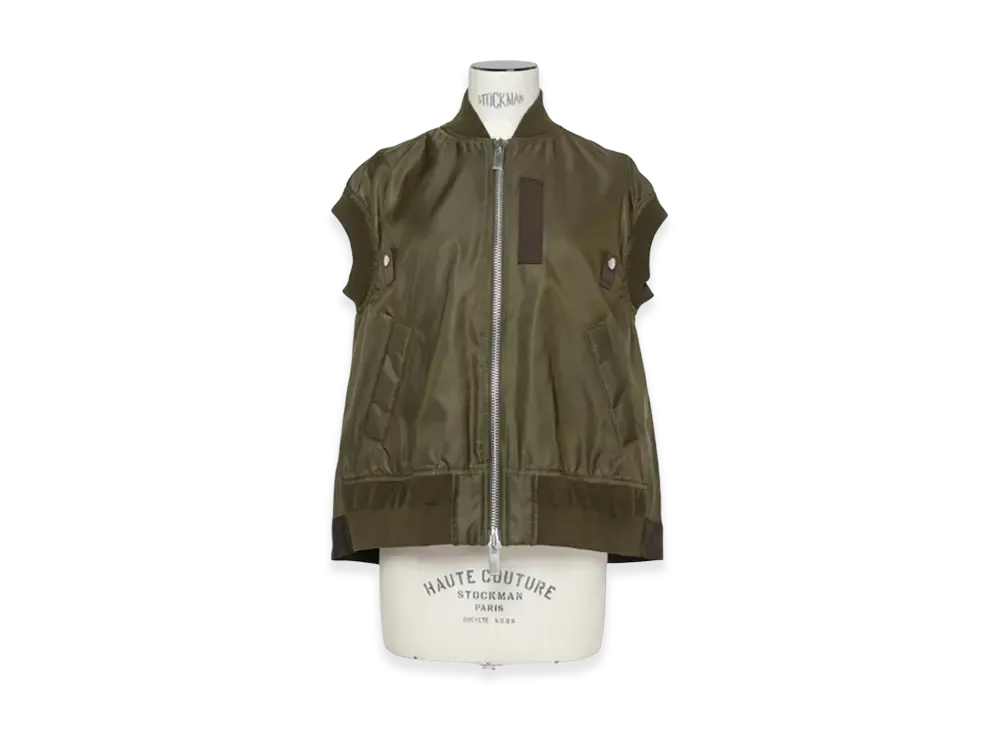 sacai Nylon Twill Vest "Olive"