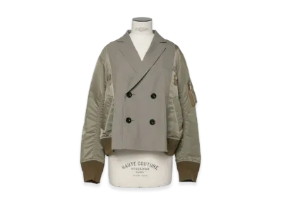 sacai Suiting x Nylon Twill Jacket "Taupe"