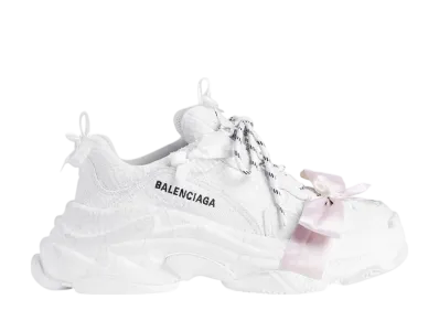 バレンシアガ ウィメンズ トリプル S レース スニーカー "ホワイト/ライトピンク"