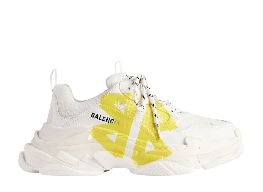 バレンシアガ ウィメンズ トリプルS テープ タイプ スニーカー "ホワイト/イエロー"