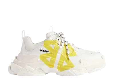 バレンシアガ ウィメンズ トリプルS テープ タイプ スニーカー "ホワイト/イエロー"