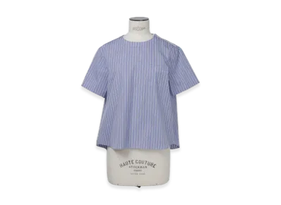 sacai Cotton Poplin Pullover "Light Blue Stripe"