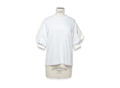 sacai Nylon Twill x Cotton Jersey T-Shirt "White/Off White"