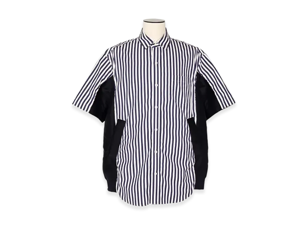 sacai Cotton Poplin Shirt "Navy/Navy Stripe"