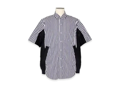 sacai Cotton Poplin Shirt "Navy/Navy Stripe"