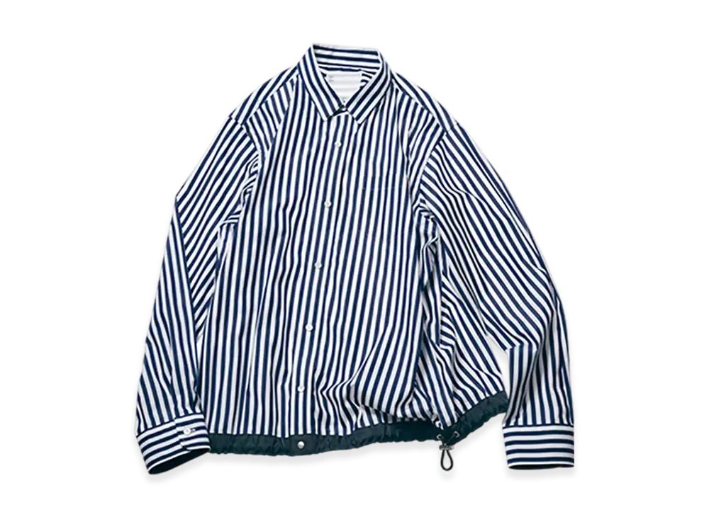 sacai Cotton Poplin Shirt "Navy Stripe"