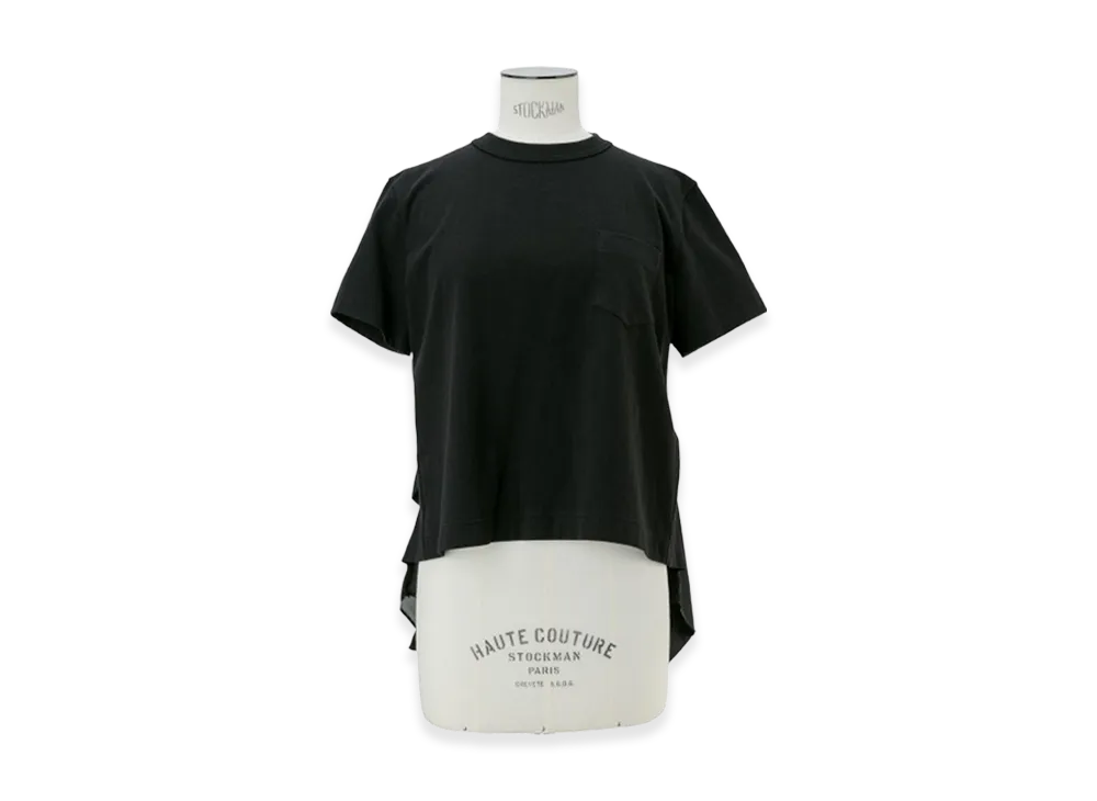 sacai Satin x Cotton Jersey T-Shirt "Black"