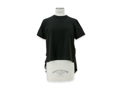 sacai Satin x Cotton Jersey T-Shirt "Black"