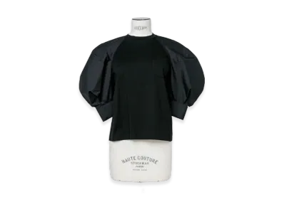 sacai Cotton Poplin x Cotton Jersey T-Shirt "Black"