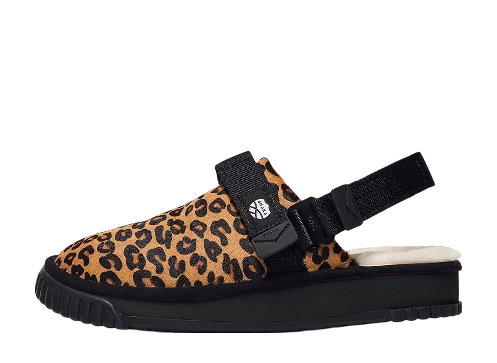 シャカ スナッグ クロッグ ボア カウヘア "レオパード"