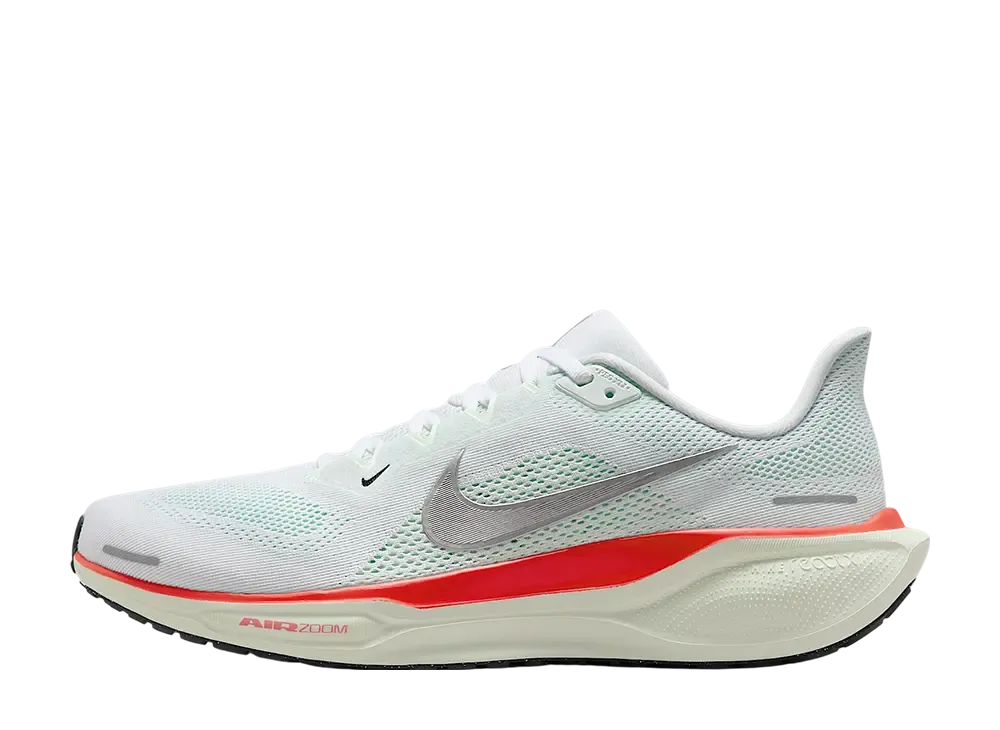 Nike Pegasus 41 "White/Barely Green/Bright Crimson/Metallic Silver"