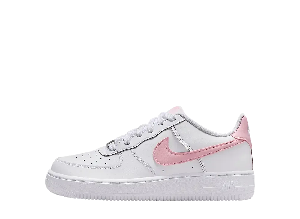 ナイキ GS エアフォース1 "ホワイト/ホワイト/ミディアムソフトピンク" (キッズ)