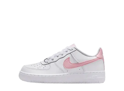 ナイキ GS エアフォース1 "ホワイト/ホワイト/ミディアムソフトピンク" (キッズ)