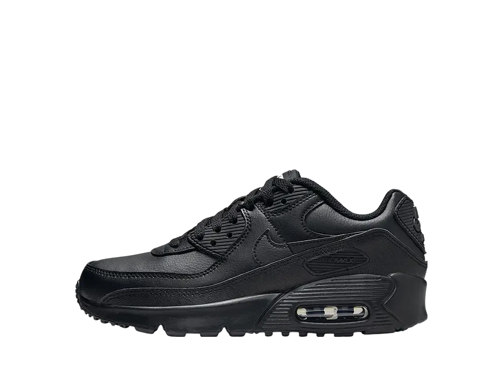 Nike GS Air Max 90 LTR "Triple Black/White"