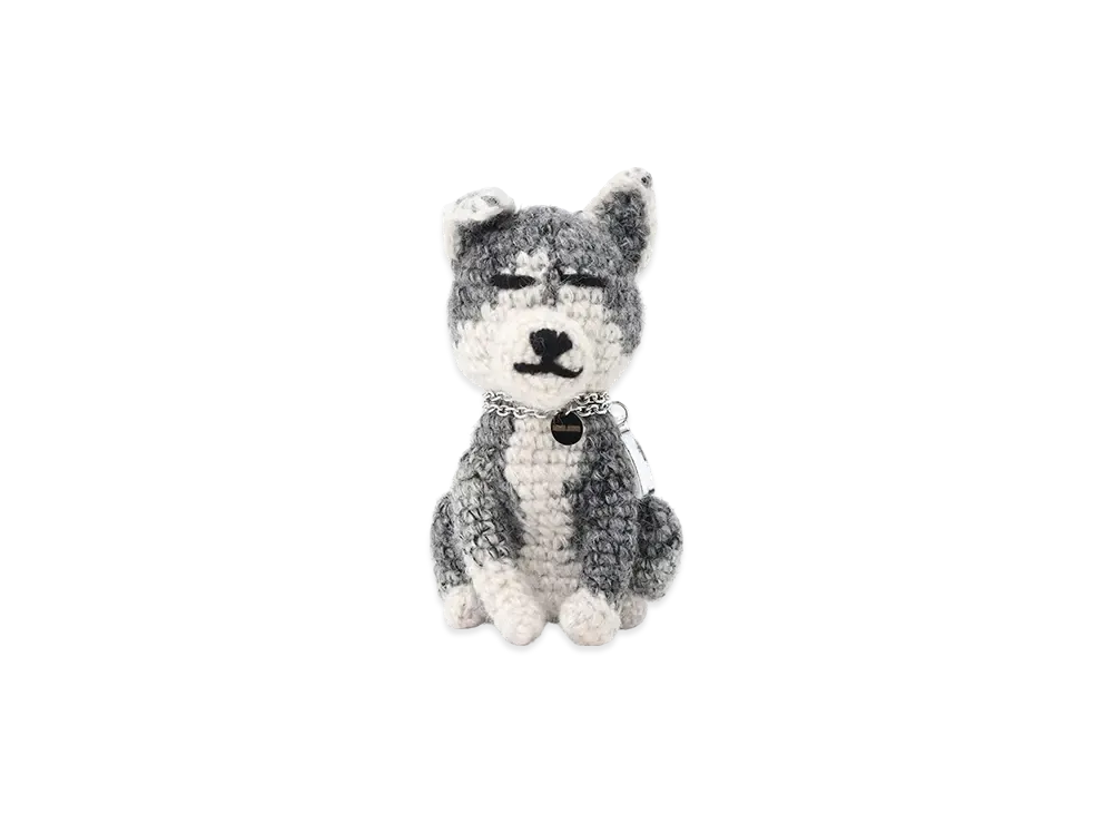 Yohji Yamamoto Combination Knit Knitted Key Charm With Chain "Black"