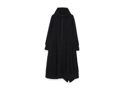 Yohji Yamamoto Pe Jersey Twill Hooded Track Dress "Black"