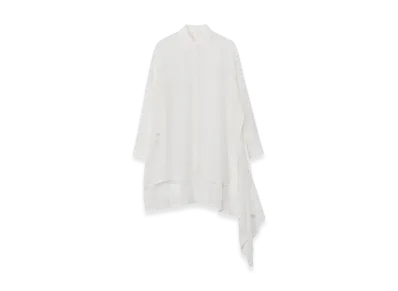 Yohji Yamamoto Cu/Mo Kersey Adjustable Blouse "White"