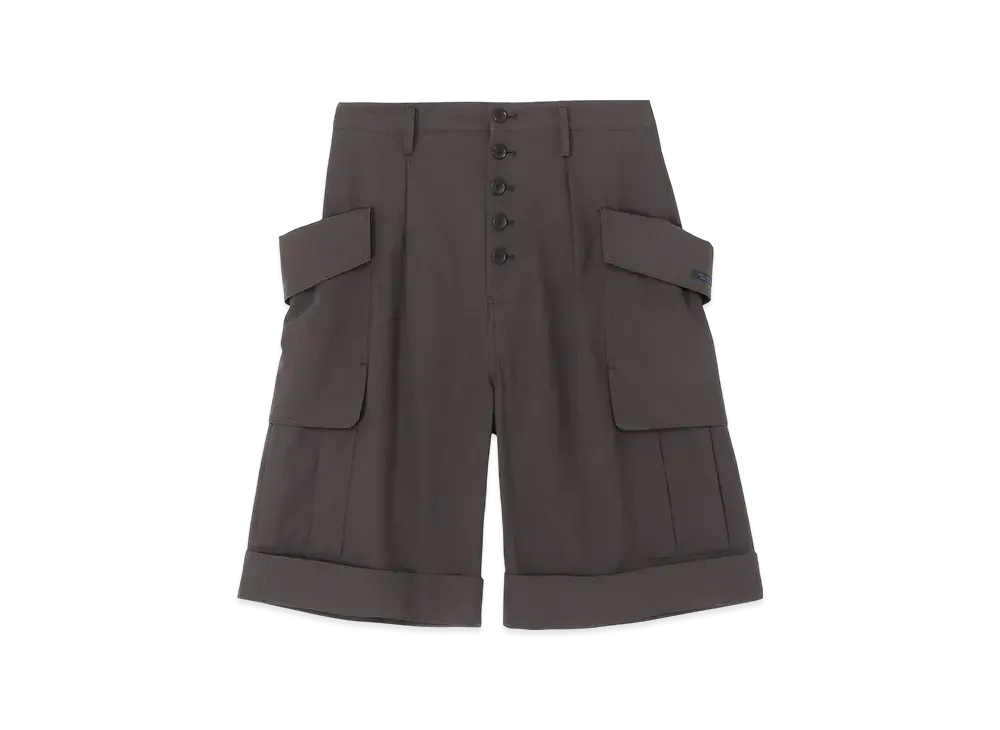 Yohji Yamamoto S High-Twisted Gabardine Short Cargo Pants "Dark Gray"