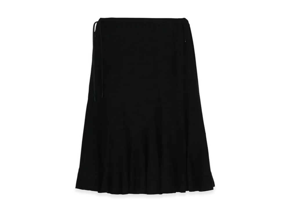 Yohji Yamamoto Cotton Single Eringi Skirt "Black"